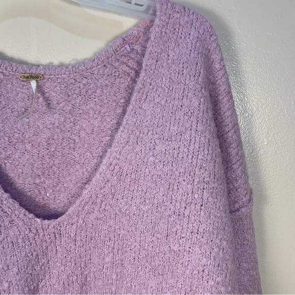 Free People Lofty Oversized Slouchy Alpaca Blend Boucle Pullover Sweater - Picture 10 of 15